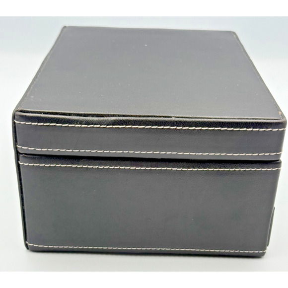 Leatherette Jewelry & Watch Storage Box Organizer w/Drawer - Picture 5 of 7